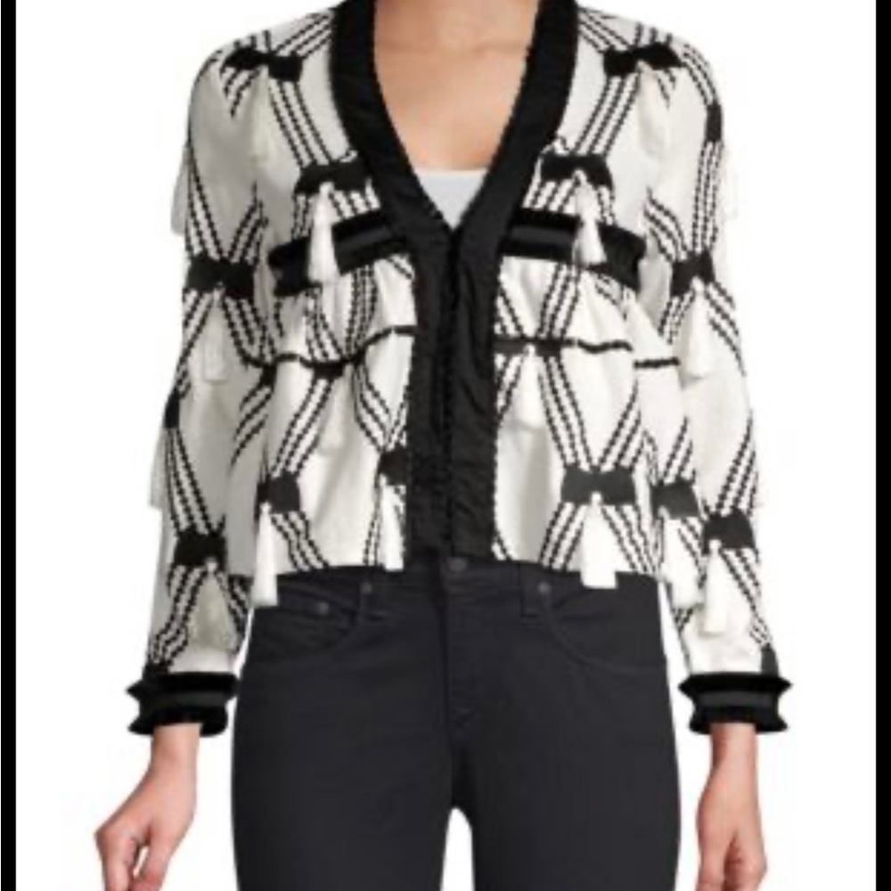 ALEXIS
Boatan Diamond Tassel Black & White Knit Jacket
